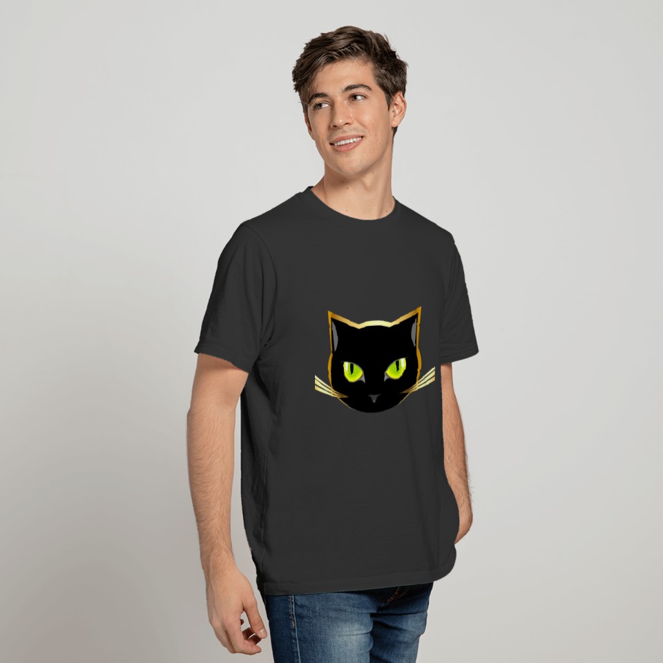 The black cat face T-shirt