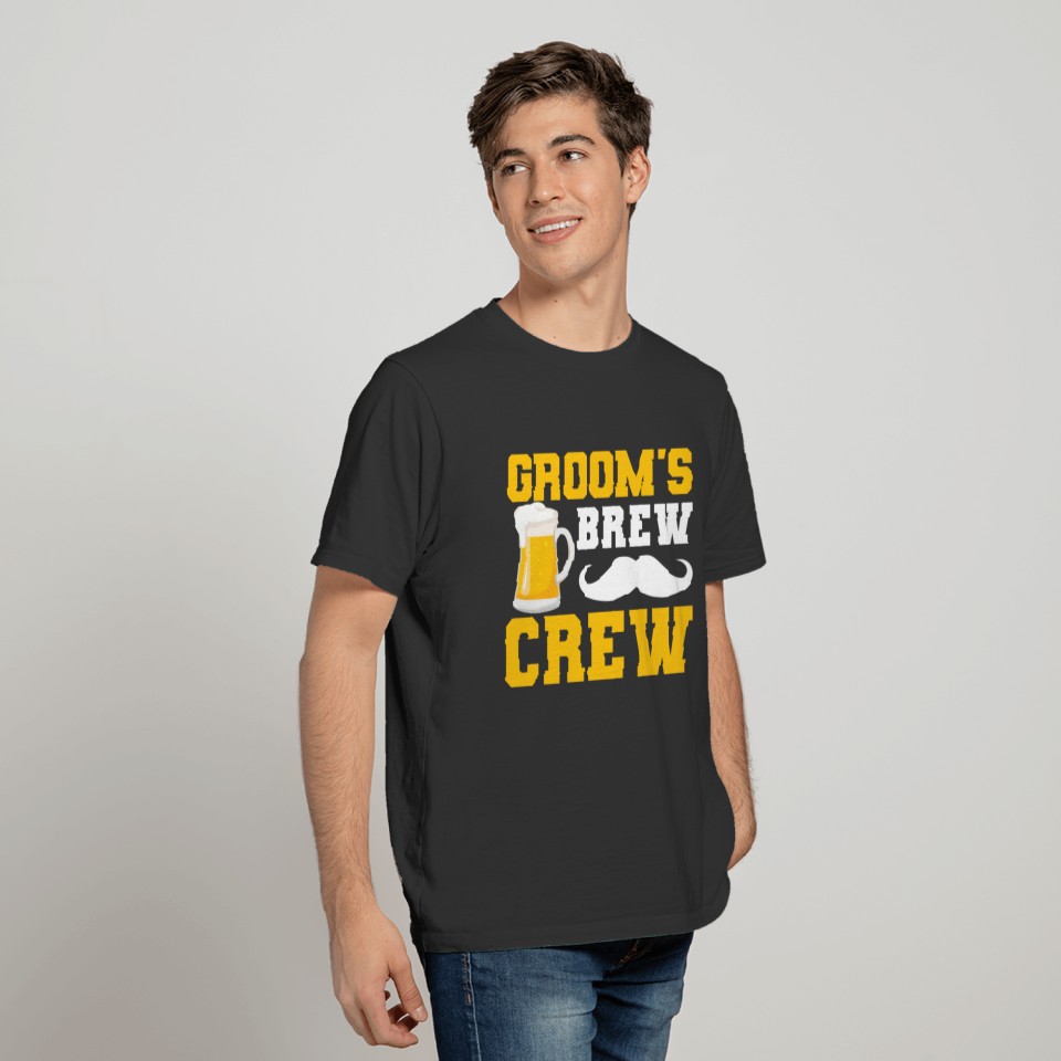 Groom´s brew crew wedding gift love Bachelor T-shirt