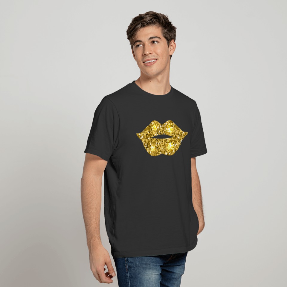 Gold Glitter Lips product Gifts To Smile T-shirt