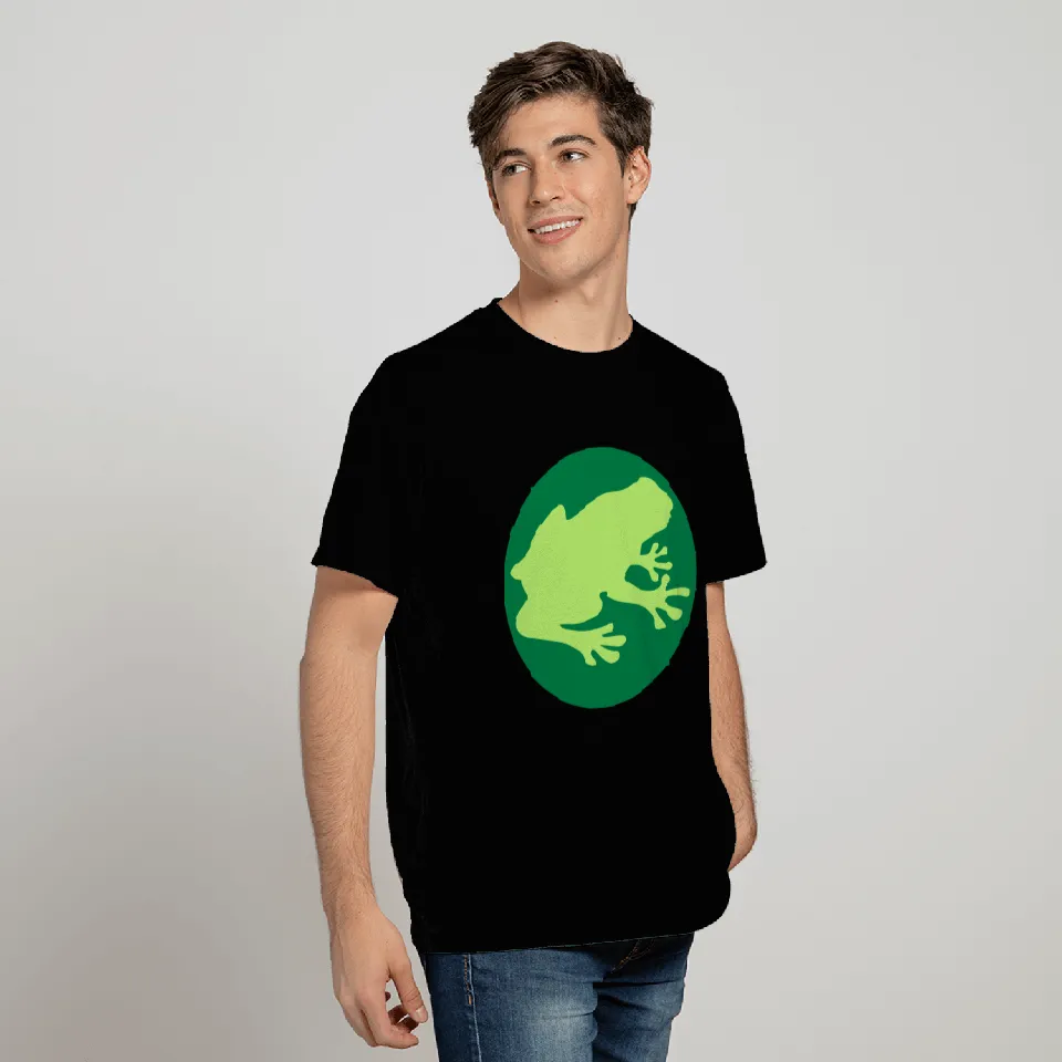 toad circle round frog silhouette outline outline T Shirts