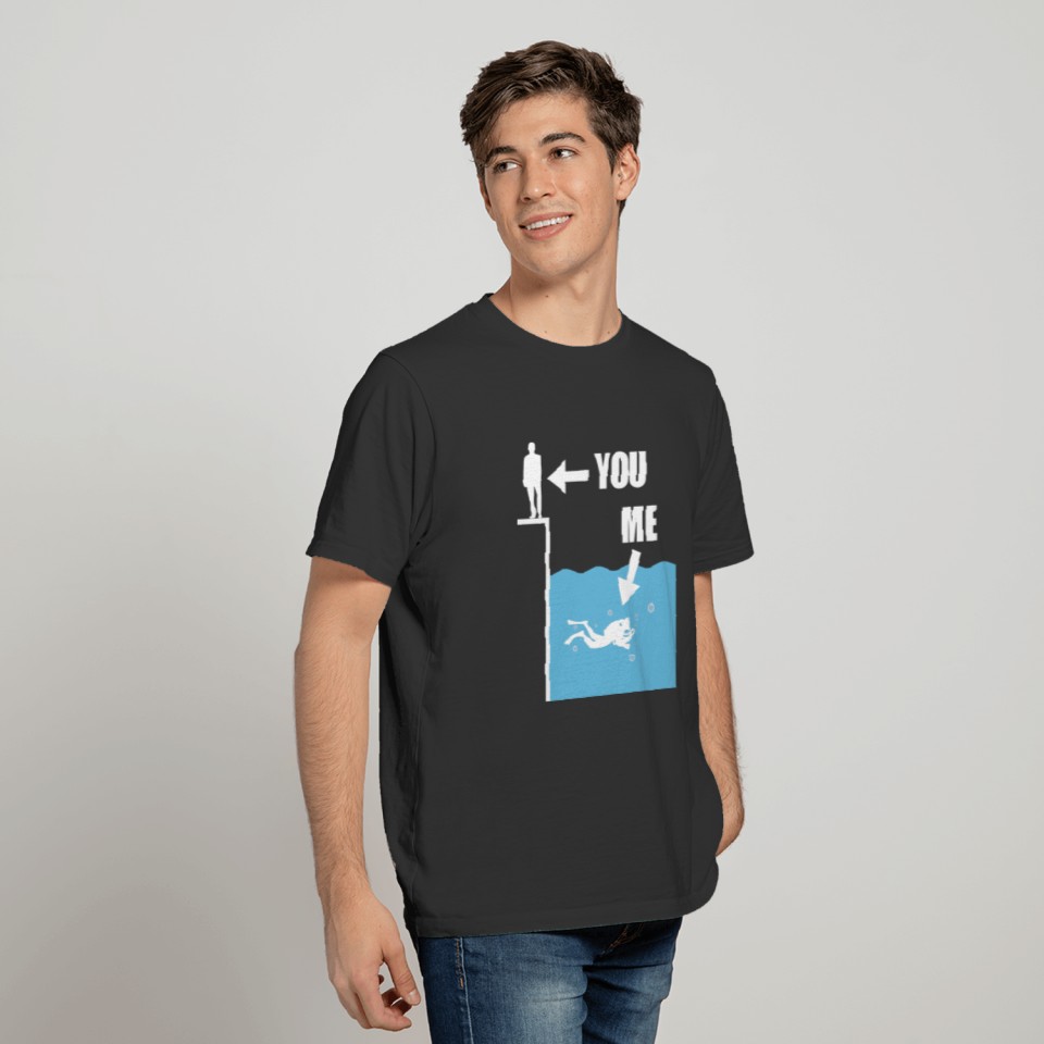 you diver dive under water gift reef diving T-shirt