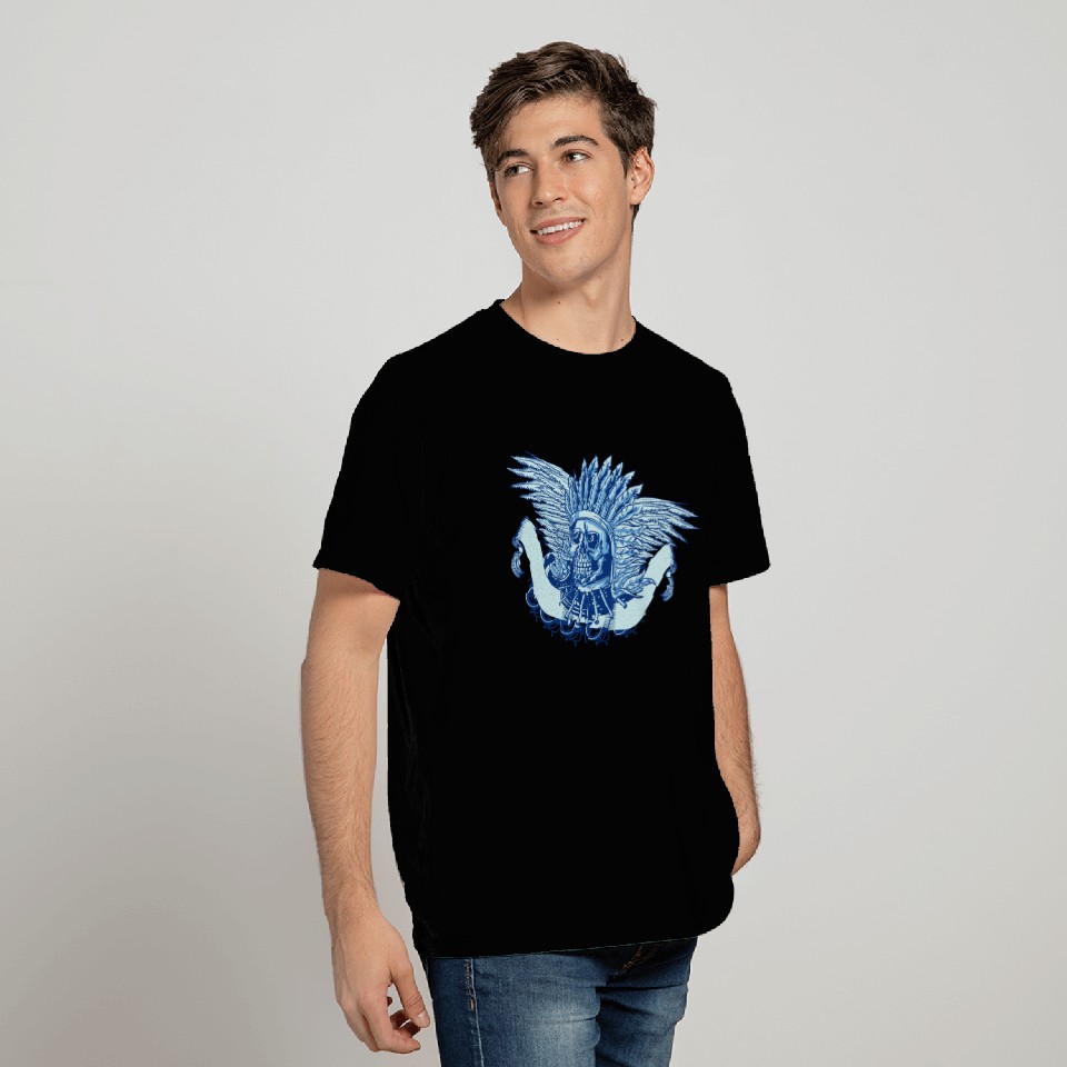 Native American Indian Chief Skull T Shirts