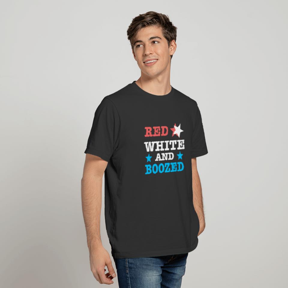 Red White and Boozed 4th of July Drinking Top T-shirt
