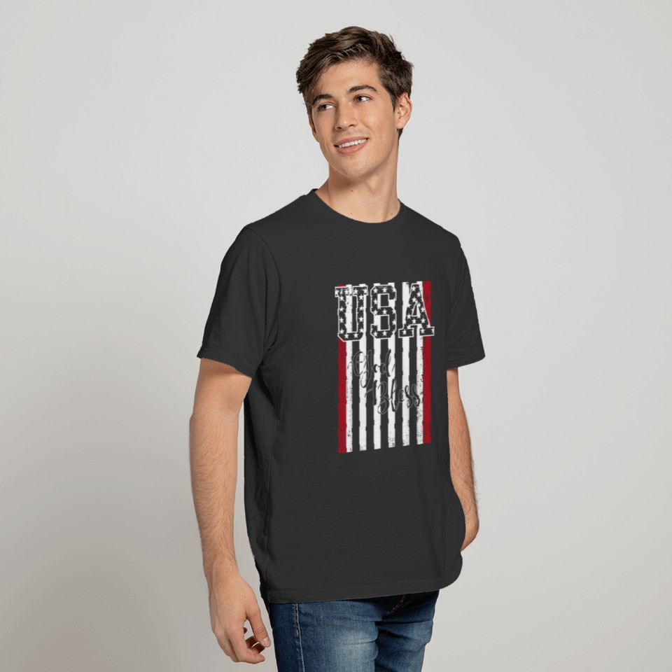 USA Flag God Bless T-shirt