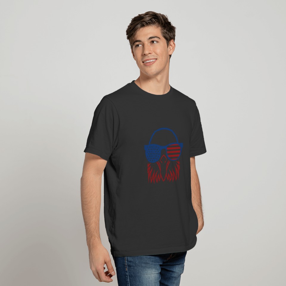 Cute Patriotic Eagle American Flag Graphic Men T Shirts