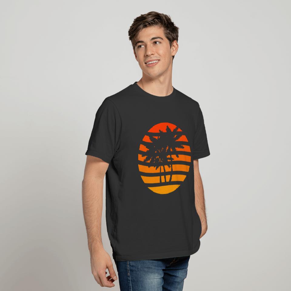 Palm trees grunge sunset T-shirt