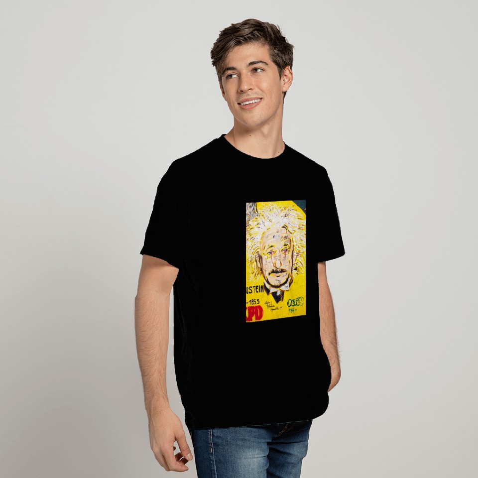 Albert Einstein Berlin Wall Art T Shirts