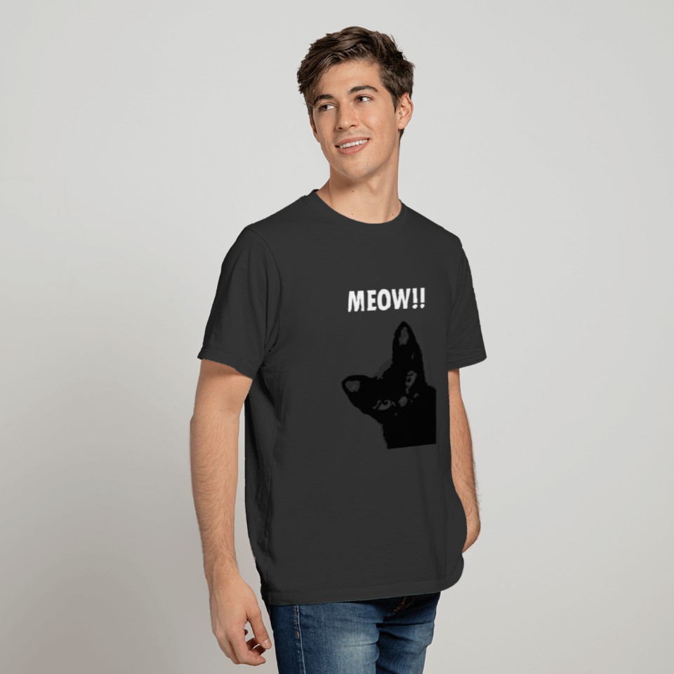 Black Cat Meow T-shirt