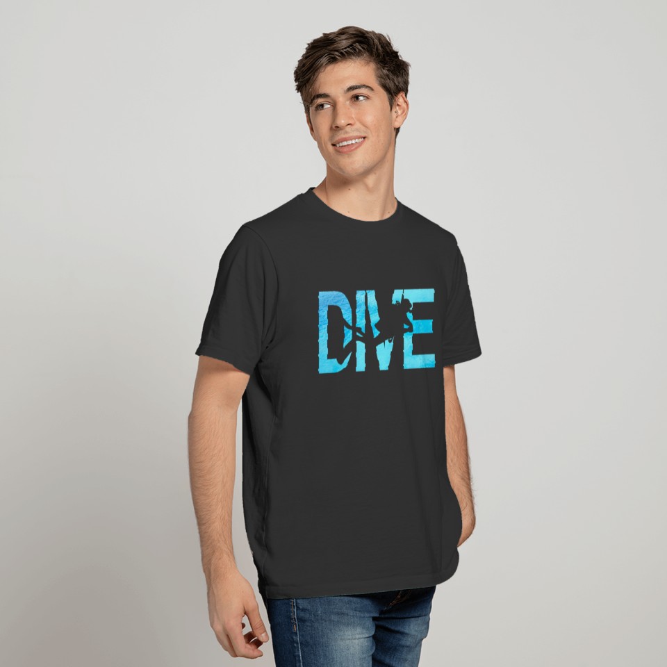 Dive Blue Design with a Diver T-shirt