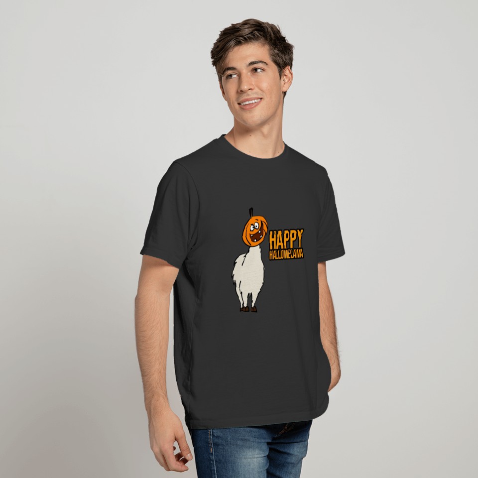 Pumpkin Lama Halloween Hallowelama Gift Idea T-shirt