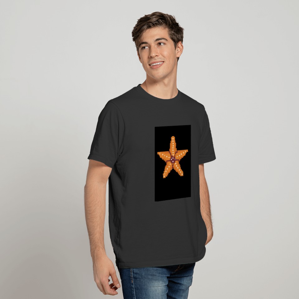 Retro 8-Bit Pixel Sea Star Beach Gamer Starfish T-shirt