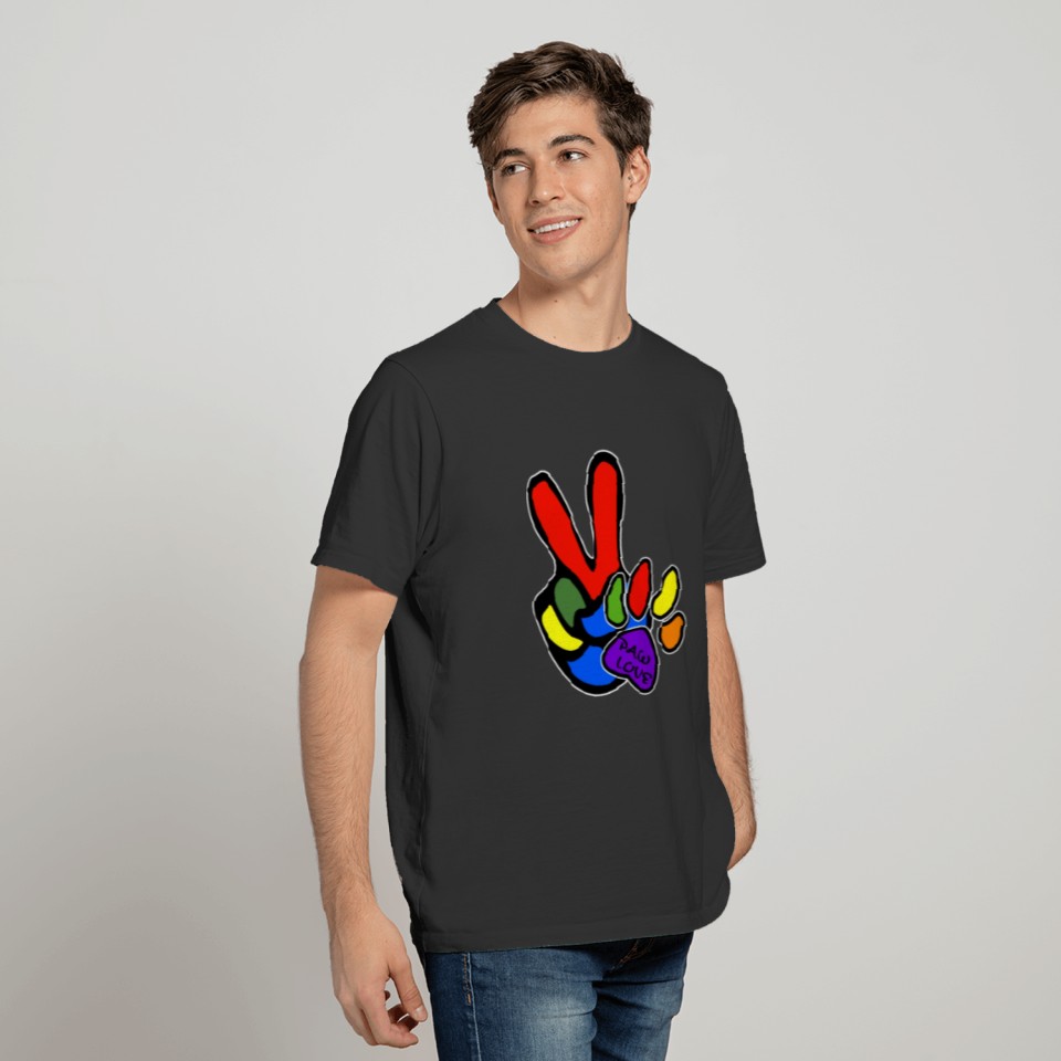 Paw, Love, Puppy, Dog, Colorful, Rainbow T Shirts