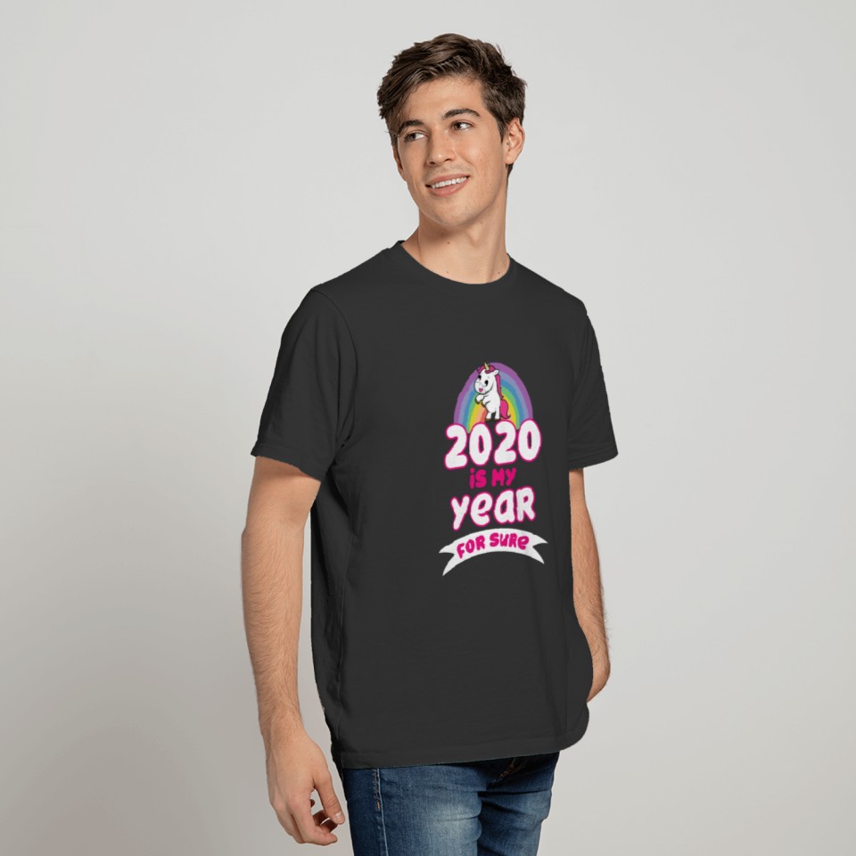 2020 Is My Year Happy New Year Rainbow Unicorn T-shirt