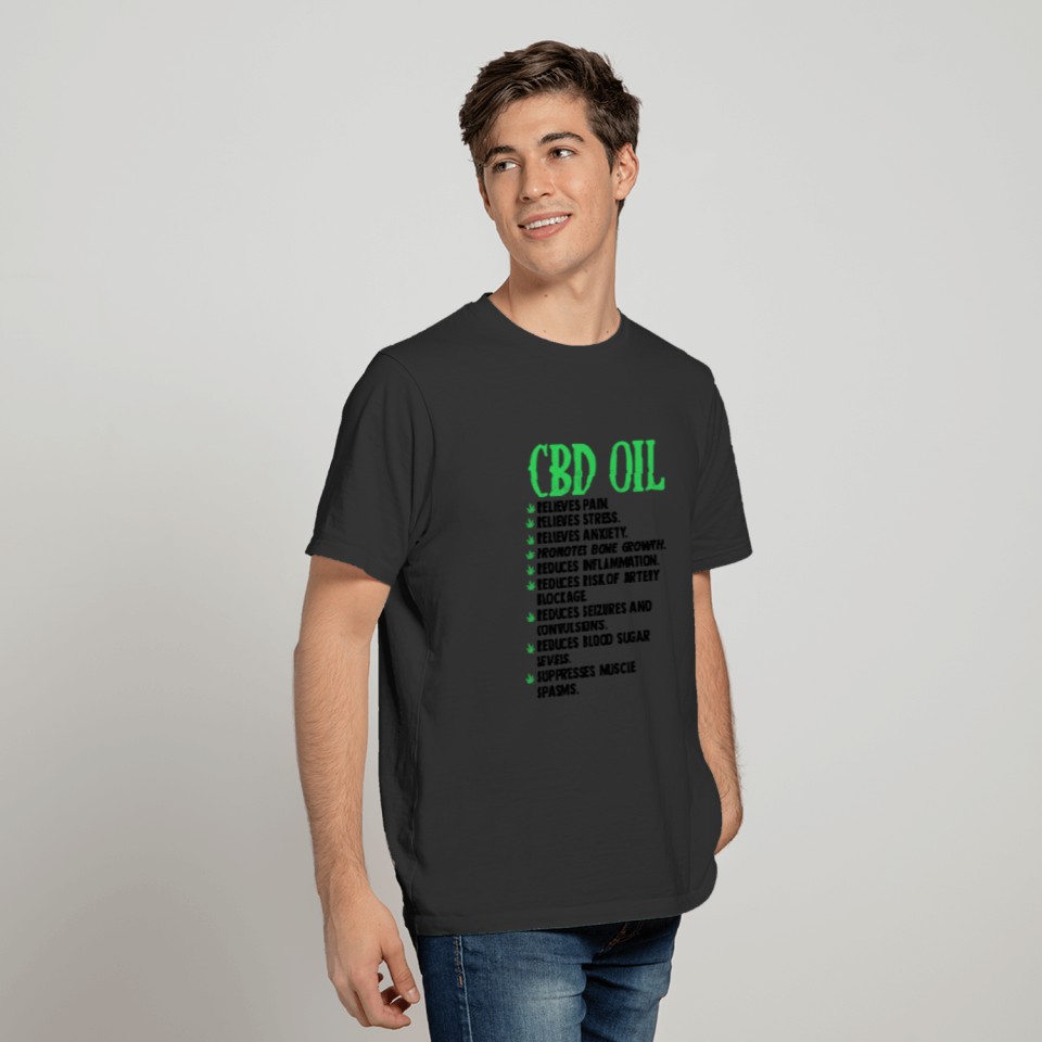 CBD Oil Heals Relieves Pain Stress Anxiety T Shirts