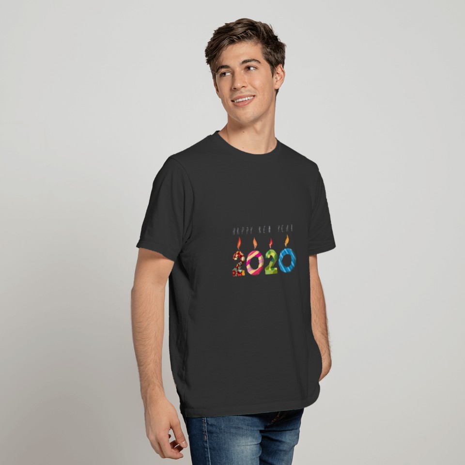 Happy new year 2020 candles T-shirt