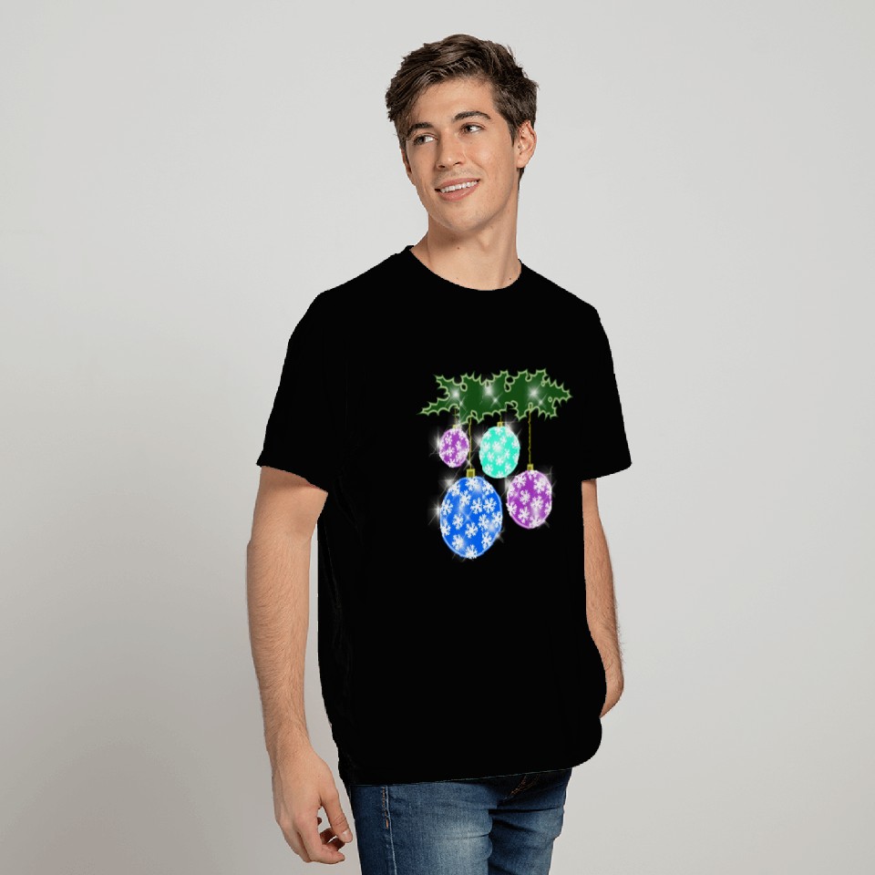 Holiday Christmas Balls Design T Shirts