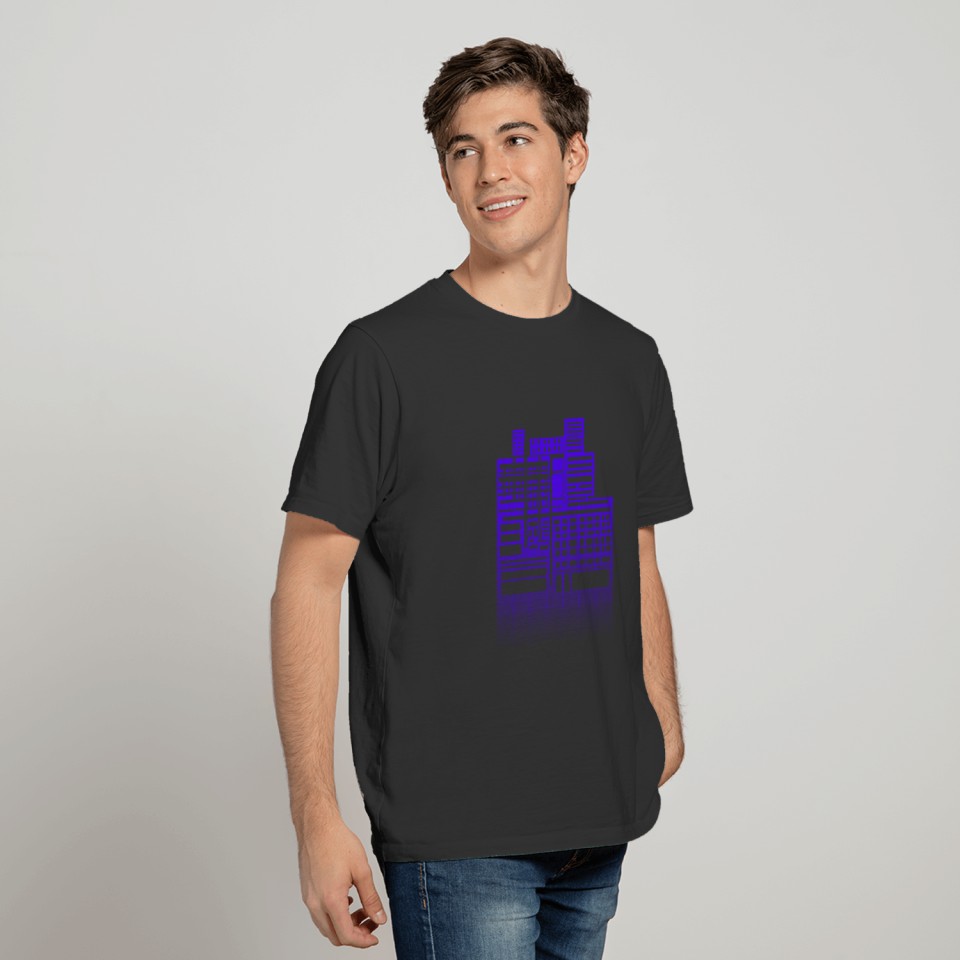 8 bit city- blue version T-shirt