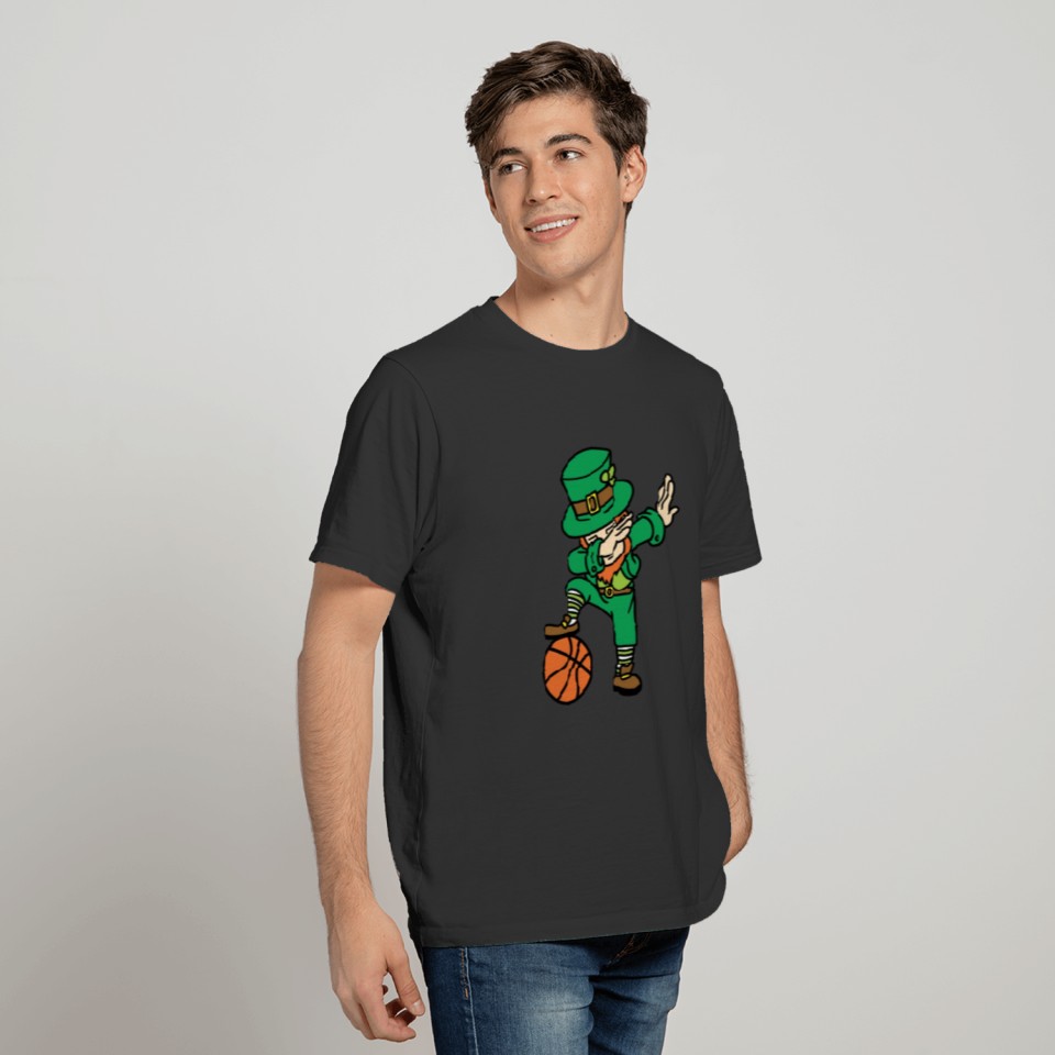 Dabbing Leprechaun basketball St Patricks Day T-shirt