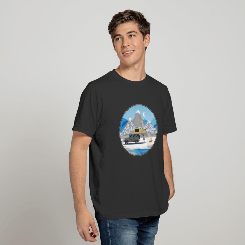 Rooftop Tent Winter Camping - Gift idea T-shirt