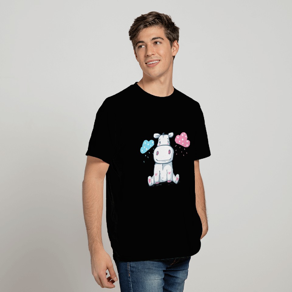 Cute Teddy Behemoth Hippo Cartoon Characters T Shirts