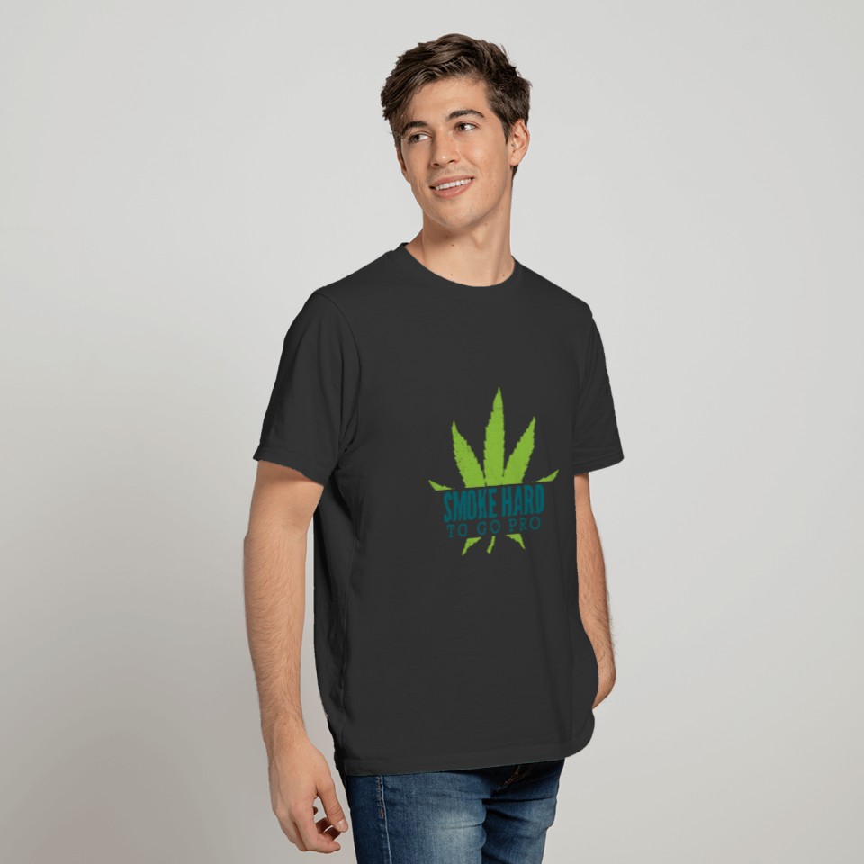 SMOKE HARD Marijuana Leaf Gifts For Stoner 420 T-shirt