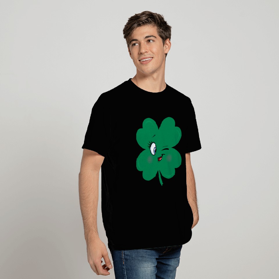 shamrock wink face T Shirts