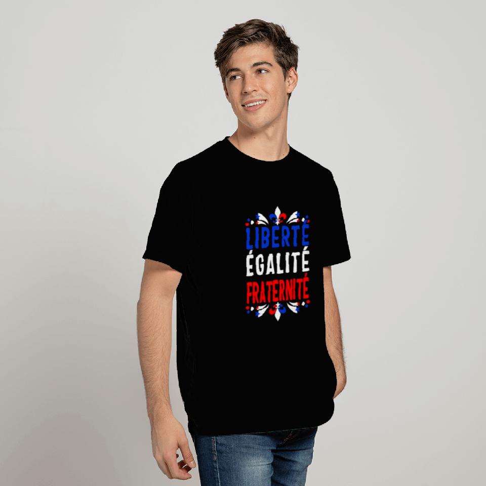 Liberty Equality Fraternity French Bastille day T Shirts