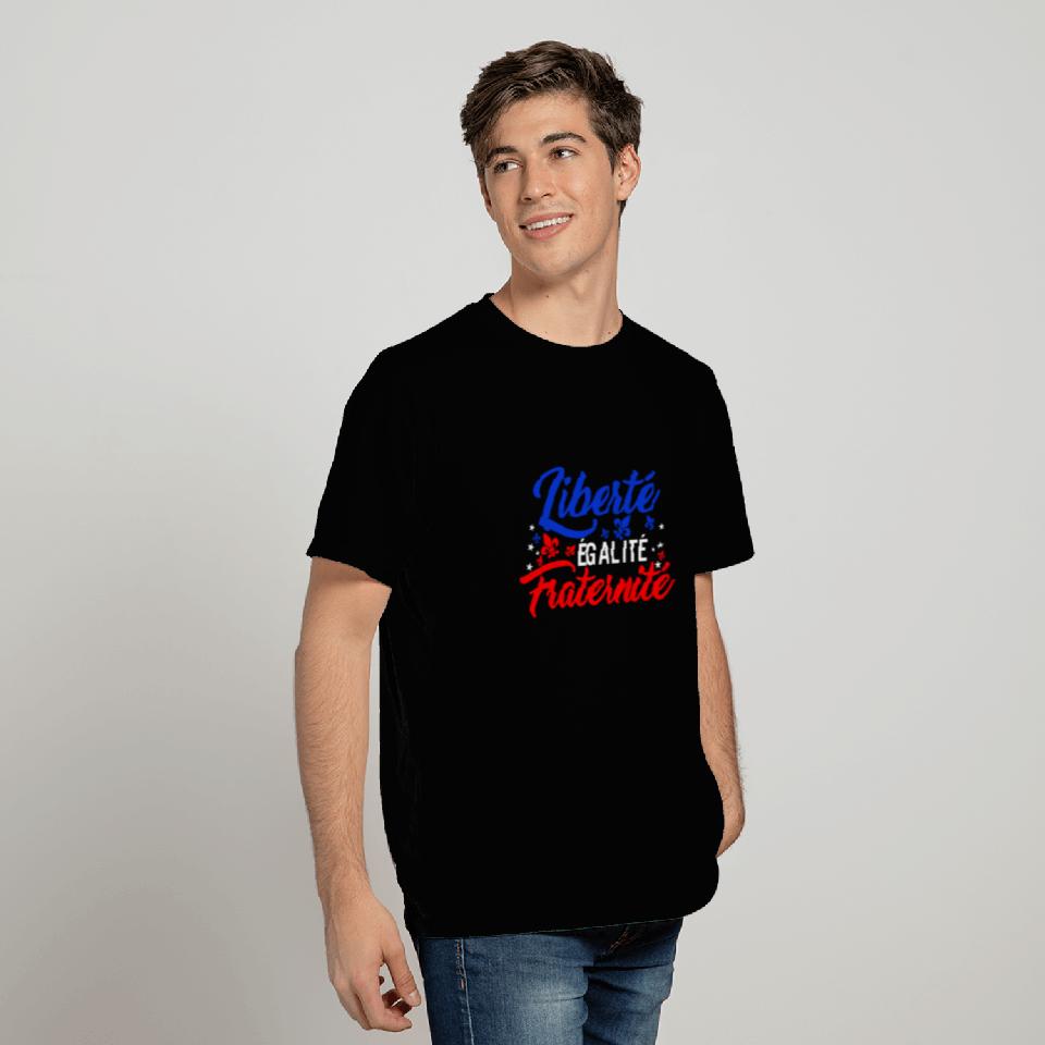Liberty Equality Fraternity French Bastille day T Shirts