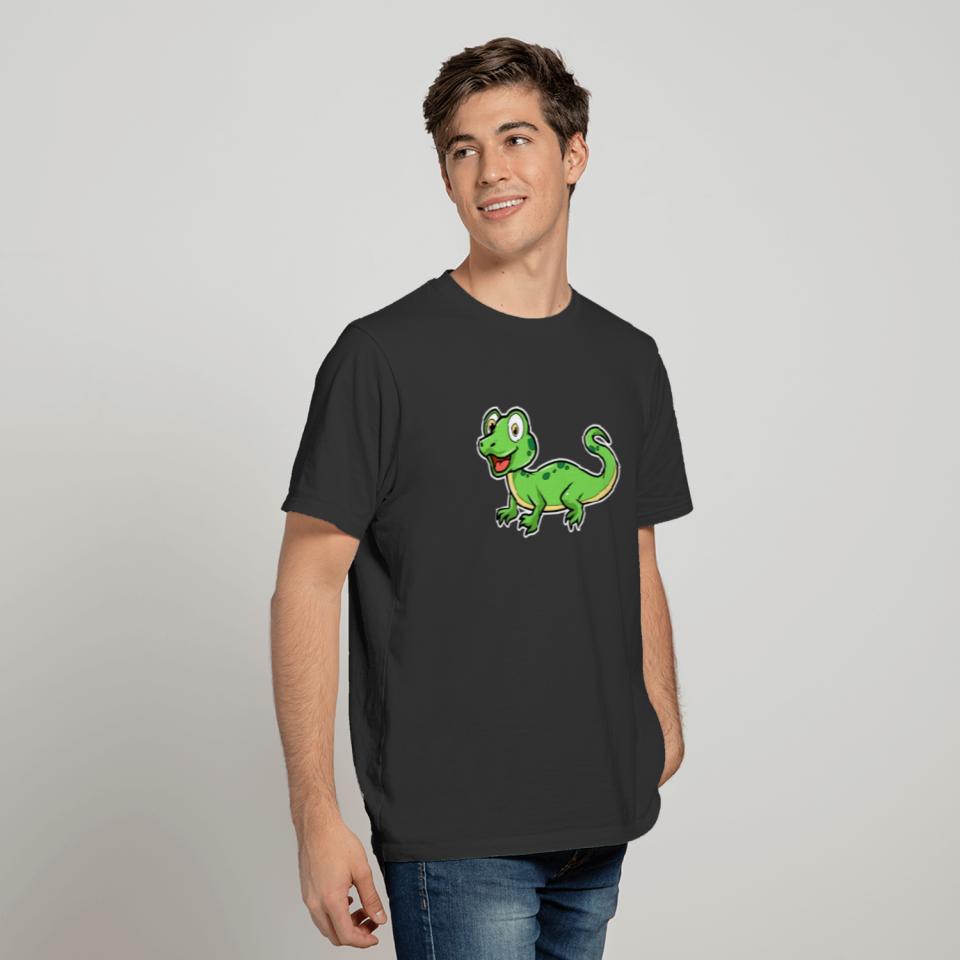 Cartoon Lizard Illustration T-shirt