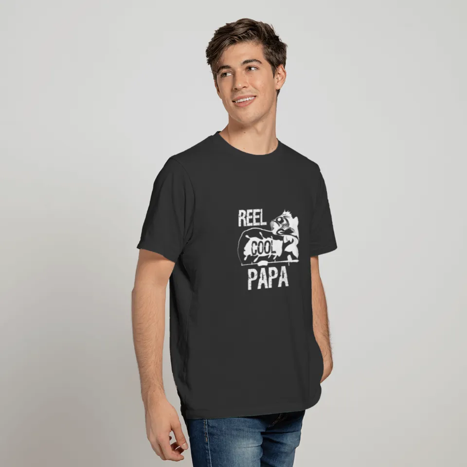 Men Reel cool papa Fathers day, Dad fishing gift T Shirts