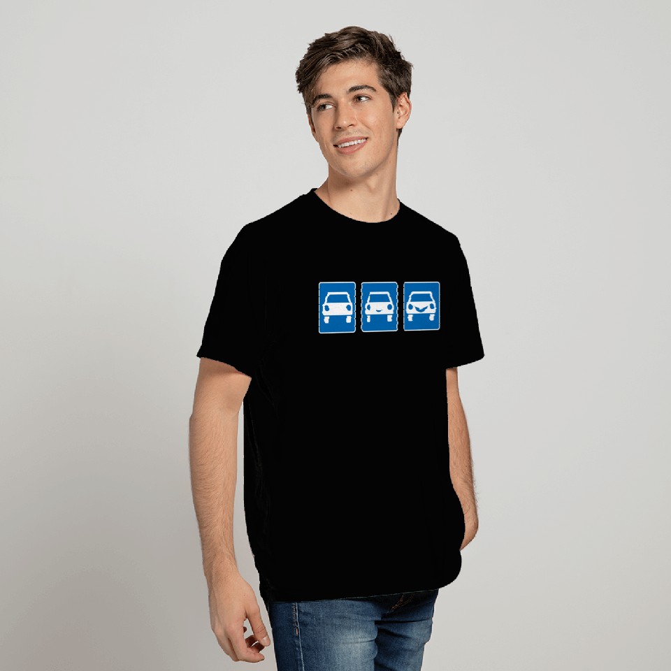 Traffic sign driver's license car comic smile T Shirts