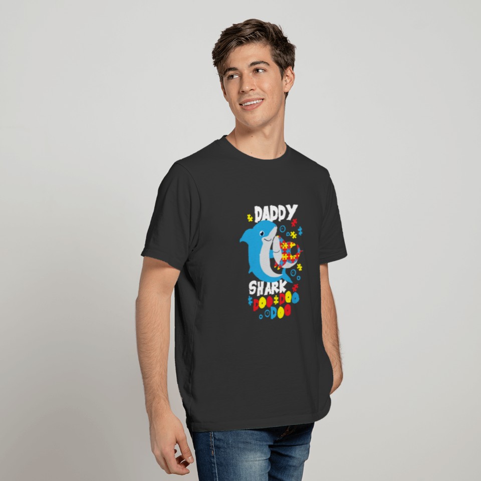Daddy Shark Autism Awareness Autism Superhero T-shirt