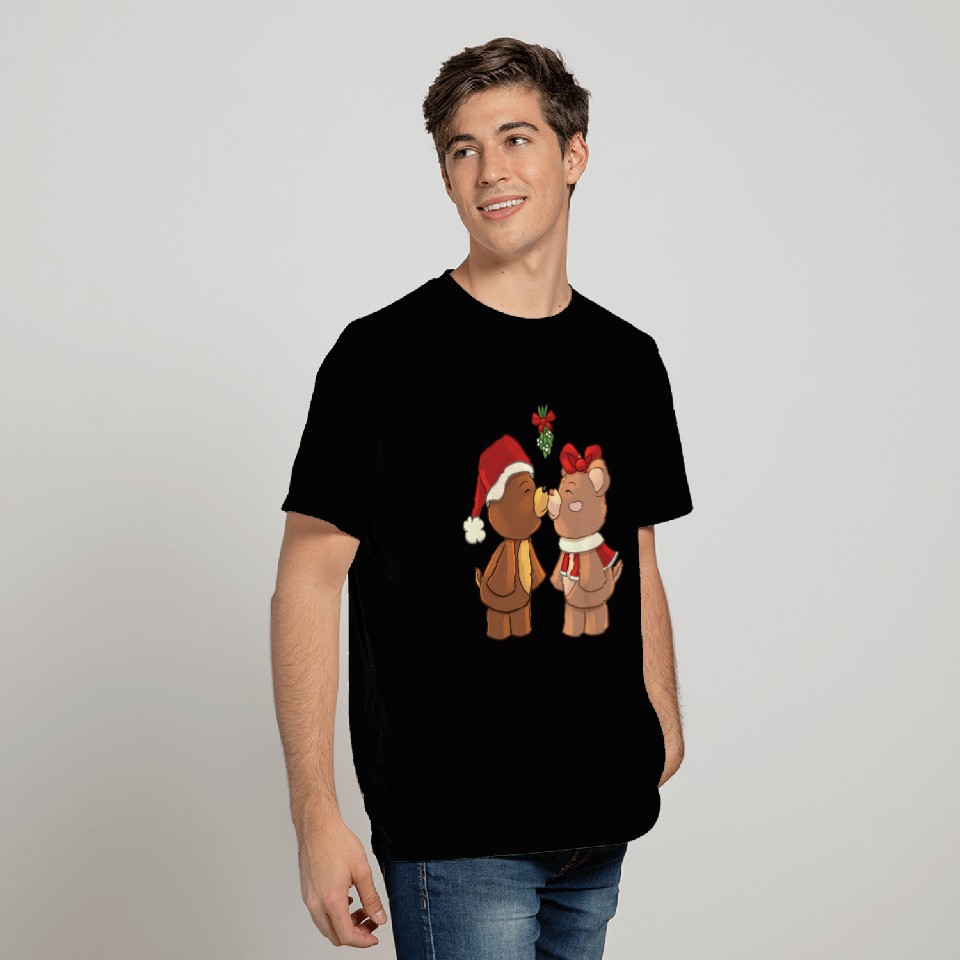 Bears Kissing Under Mistletoe T Shirts