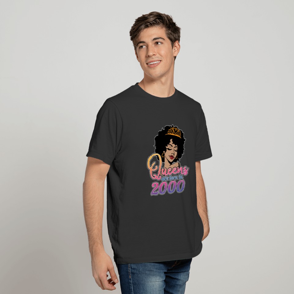 21st Birthday Gift, Black Afro Queen Born 2000, 21 T Shirts