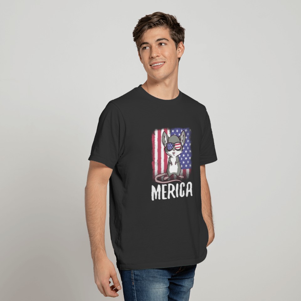 Merica Mouse USA American Flag T-shirt