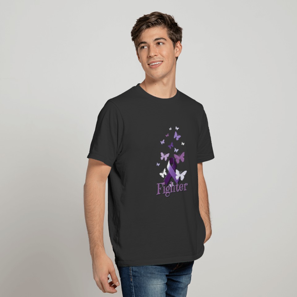 Fighter Purple Awareness Ribbon T-shirt