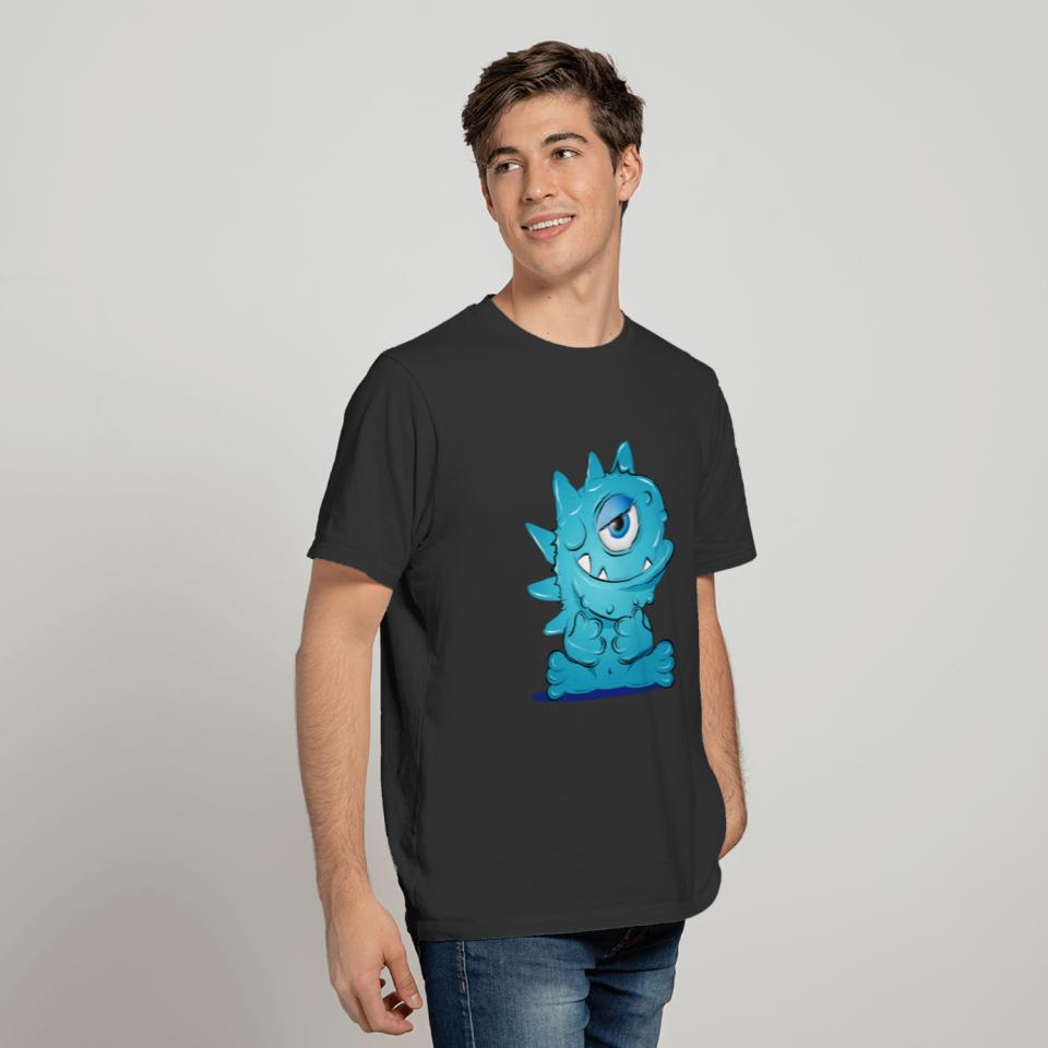 cute blue monster with one eye T-shirt