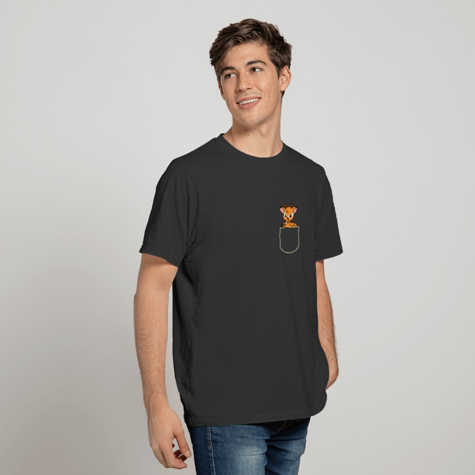 Fawn In The Pocket Gift Deer Pocket T Shirts