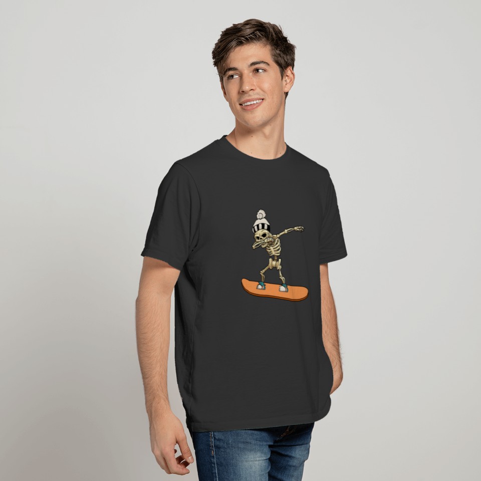 Skeleton Snowboarder Cool Winter Sports Gift T-shirt