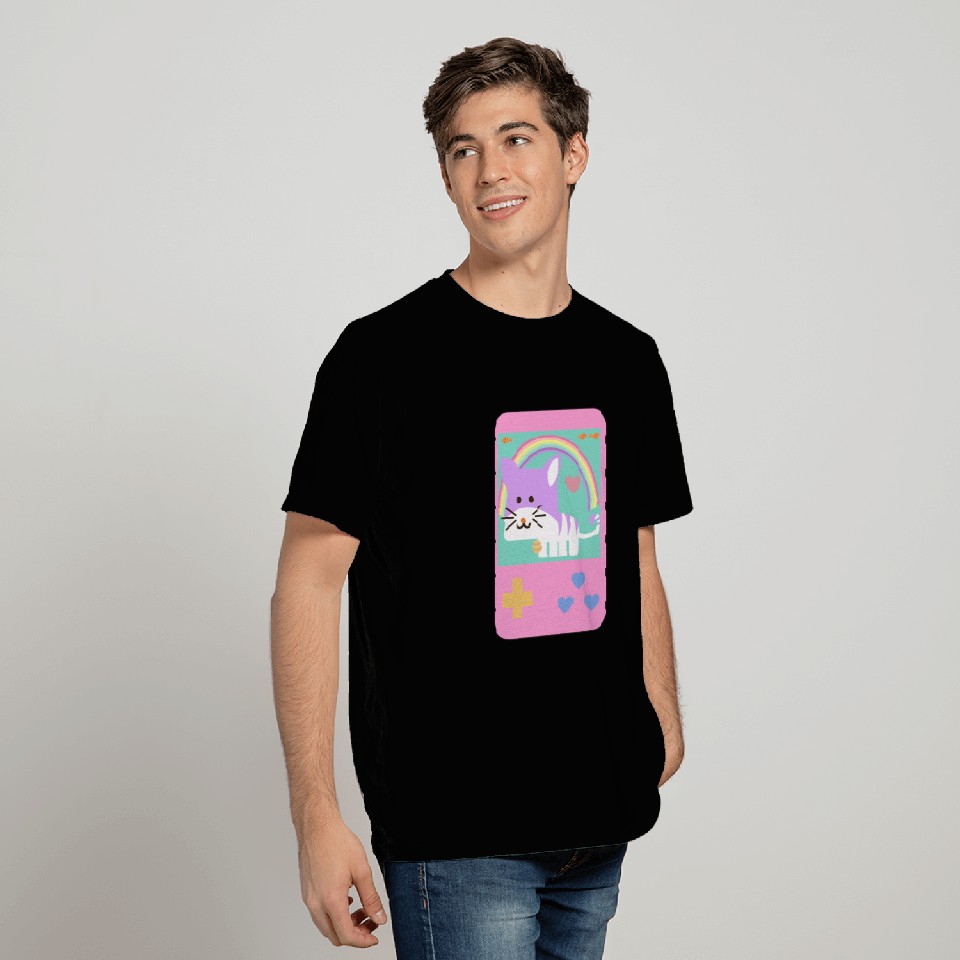 Kawaii Cat game player in pastel style T Shirts