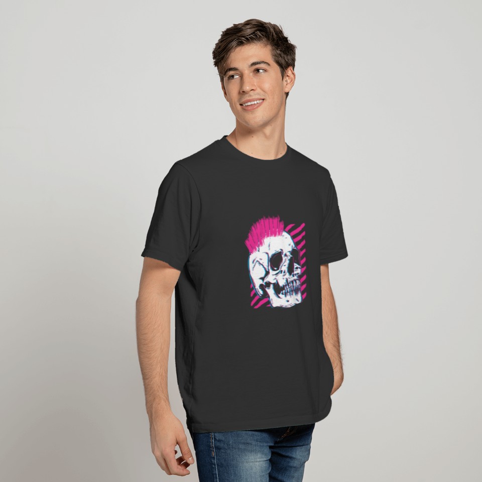 Punker Punk Skull Glitch Shaky Shirt T-shirt