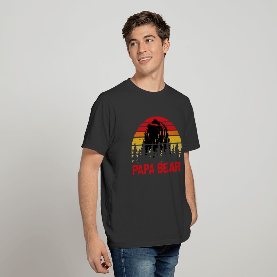 Papa bear Vintage Sunset T-shirt