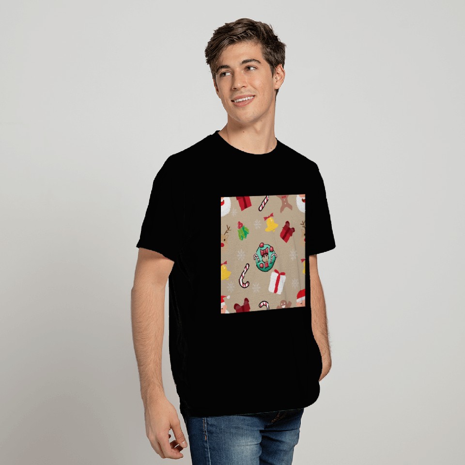 Christmas Pattern Christmas Wreath Holly Candy T Shirts