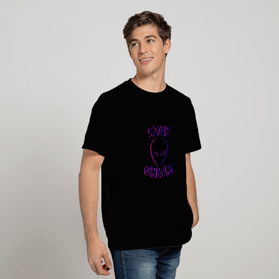Stay Weird Stay Weird Alien Glitch T Shirts