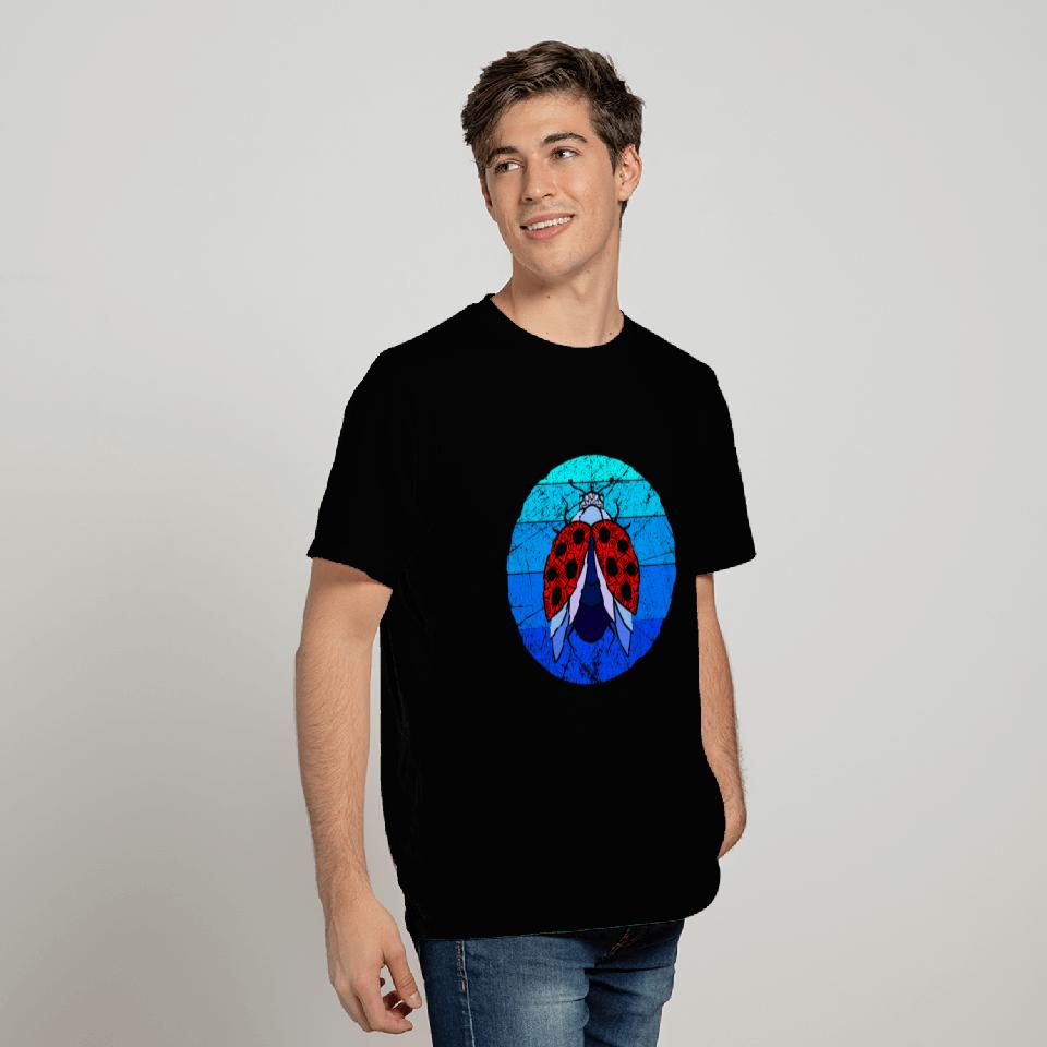 Blue Retro Vintage Ladybug Beetle Insect T Shirts