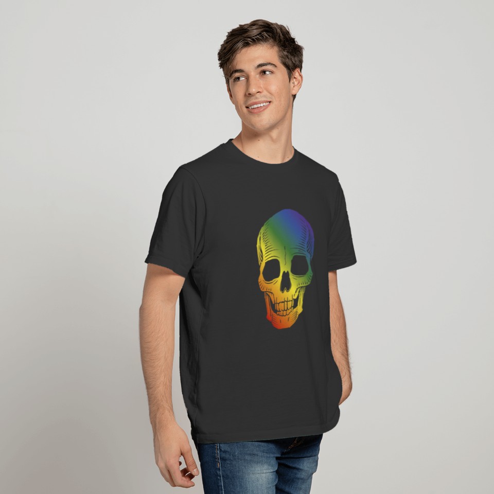 Skull Skull Halloween Colorful Rainbow Colors T-shirt