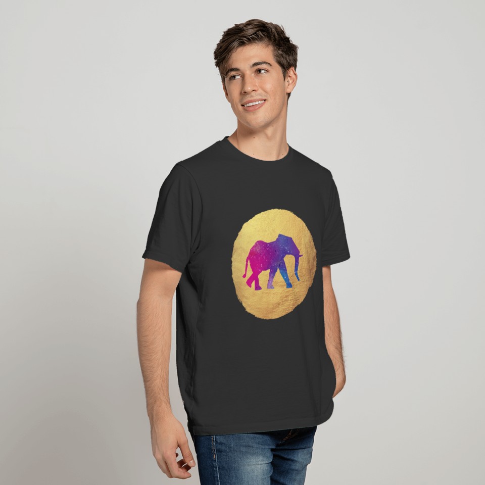 Gold Holi Elephant Yoga India Circle pink luxury T Shirts
