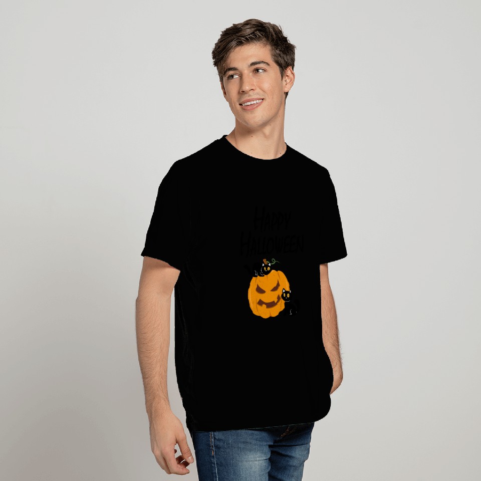 Happy Halloween cat pumpkin gift T Shirts