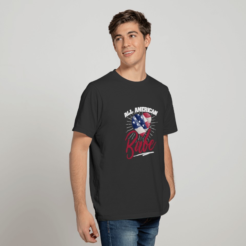 All American Babe Patriotic american flag T-shirt
