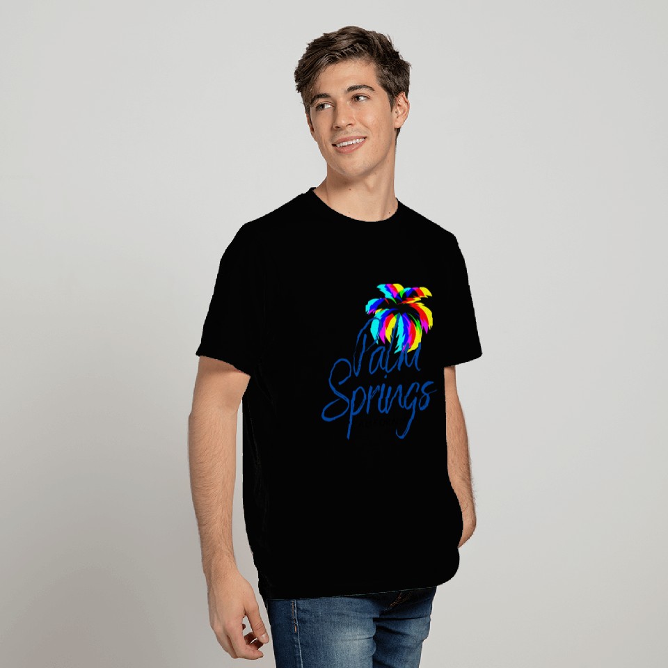 Palm Springs Neon Tree (Blue) T Shirts